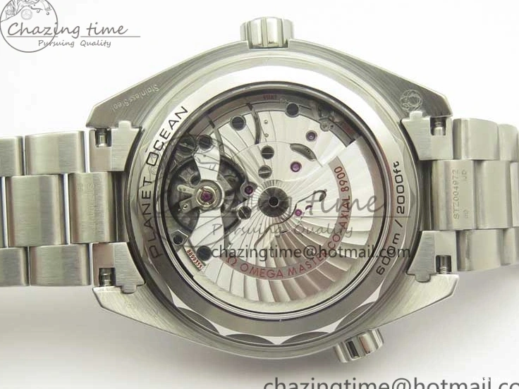 0420 Planet Ocean 43.5mm SS VSF 1:1 Best Edition Black Orange Bezel Black Dial on SS Bracelet A8900 Super Clone Breathable 8003